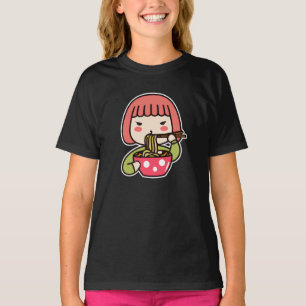 Camiseta Chica Kawaii comiendo Ramen