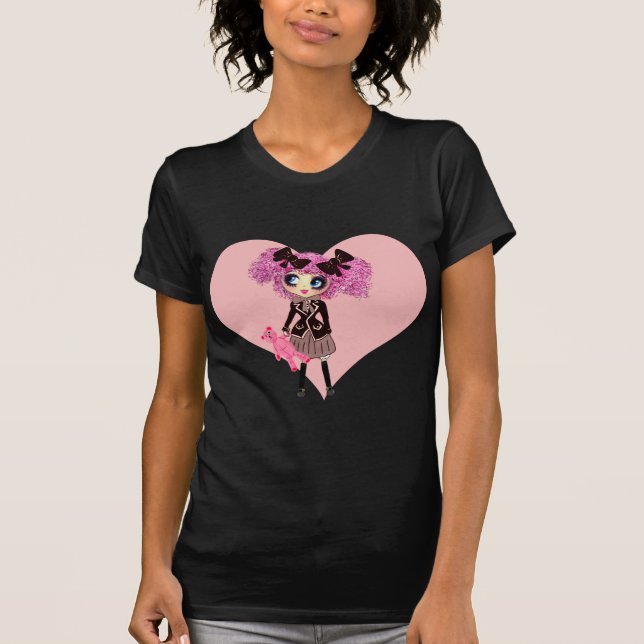 Camiseta Chica Kawaii PinkP - escolar (Anverso)