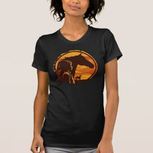 Camiseta Chica Kissing Horse Retro Sunset