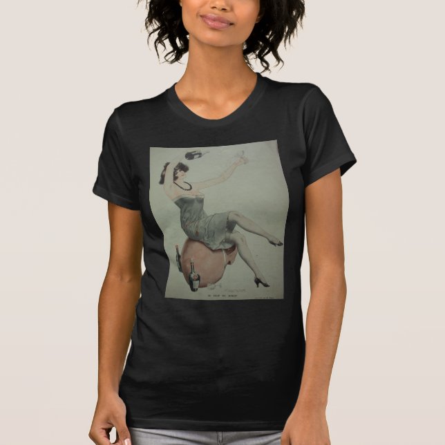Camiseta chica Leggy de Champán de la aleta de los años 20 (Anverso)