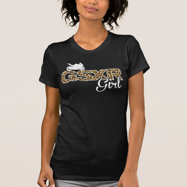 Camiseta Chica-Leopardo de GSXR con la impresión trasera (Anverso)