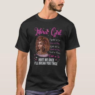Camiseta Chica Libra Reina Negra Cumpleaños Zodiaco Afro Na
