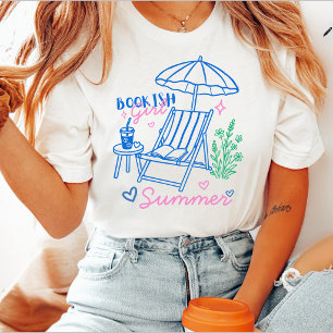 Camiseta Chica libresca verano vacaciones de playa lectora
