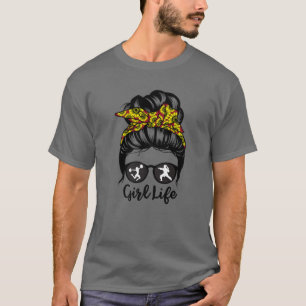 Camiseta Chica Life Messy Bun Hair Funny Karate Fighter Che