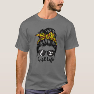 Camiseta Chica Life Messy Bun Hair Gracioso animador de esq