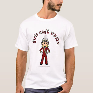 Camiseta Chica ligero en uniforme de banda roja de marcha