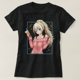 Camiseta Chica Linda de Anime Arte de Bubble Tea
