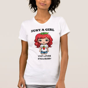 Camiseta Chica linda de fresa arte Kawaii