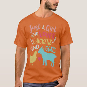 Camiseta Chica Linda Que Ama Pollos Amante De Cabras Granje