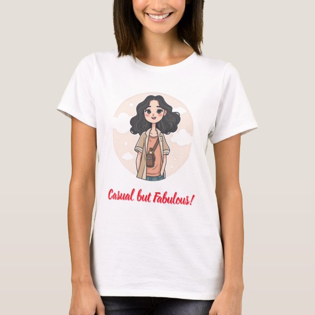 Camiseta Chica lindo con traje de café (Anverso)