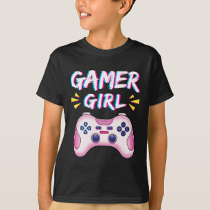 Camiseta Chica Lindo Controlador Rosa Videojuego Chica Juga