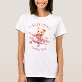Camiseta Chica lindo piloto de oso bebé piloto avión rosado