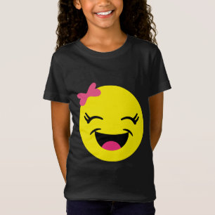 Camiseta Chica lindo y feliz de la emoji