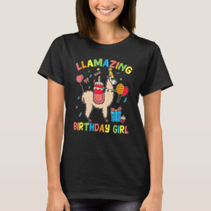 Camiseta Chica Llama Birthday Llamando Fiesta globo alpaca