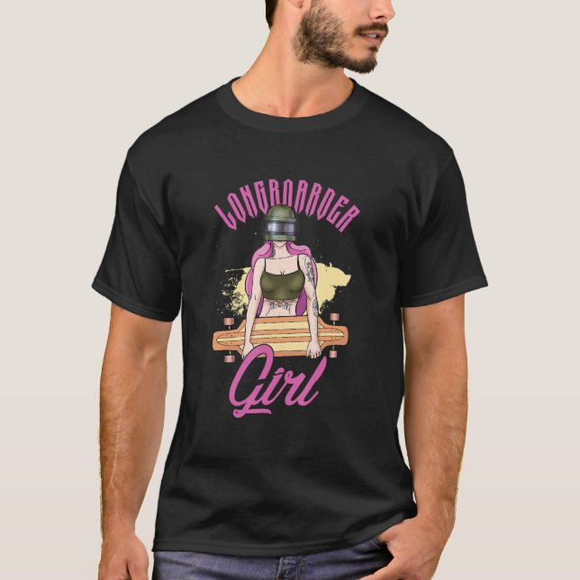 Camiseta Chica longboard Virtual Reality Skateboard F (Anverso)