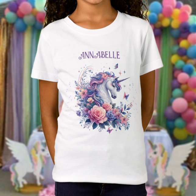 Camiseta Chica Magnífico Unicornio Púrpura Parking Nombre (Subido por el creador)