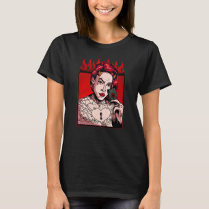 Camiseta Chica malvado tatuado  demócrata anti-Cristo