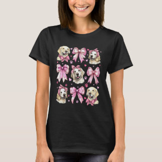 Camiseta Chica Mamá Perro Retriever Dorado Coqueta Lazo Ros