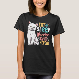 Camiseta Chica Mamá se come el gato de guerrero dormido