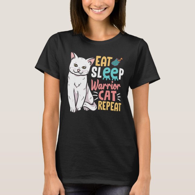 Camiseta Chica Mamá se come el gato de guerrero dormido (Anverso)