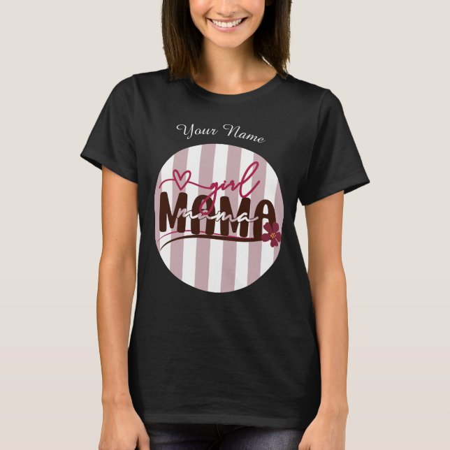 Camiseta Chica Mama Stripes Diseño Minimalista Círculo (Anverso)