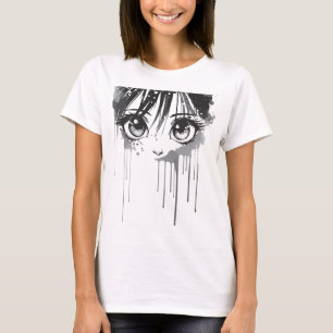 Camiseta Chica manga con mirada pintada