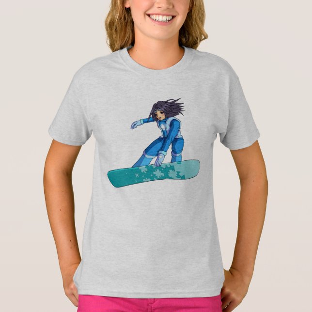 Camiseta Chica Manga Snowboarder (Anverso)