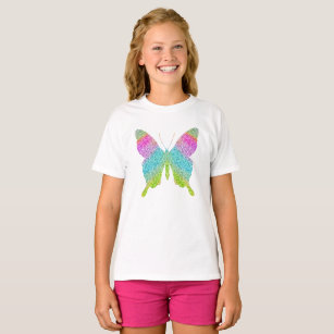 Camiseta Chica mariposa Purpurina colorido de Guay