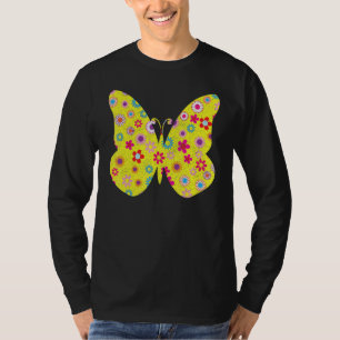 Camiseta Chica mariposa que ama a las mariposas flor suave 