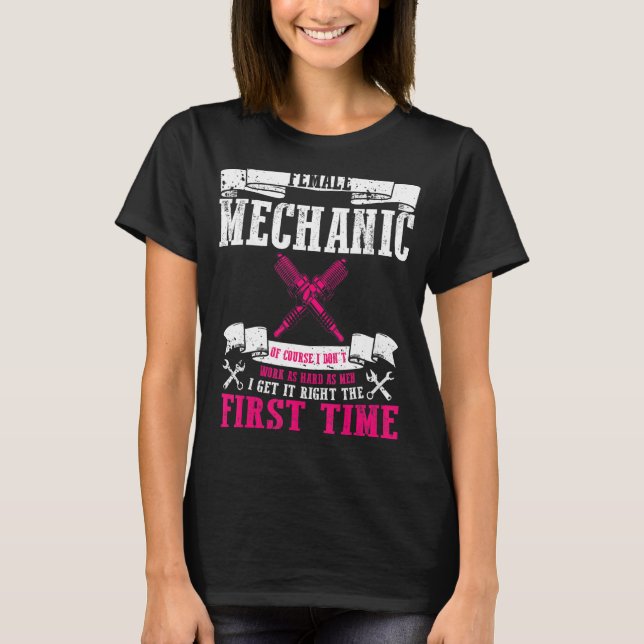 Camiseta Chica Mecánico Femenino Reparación Automática Mecá (Anverso)