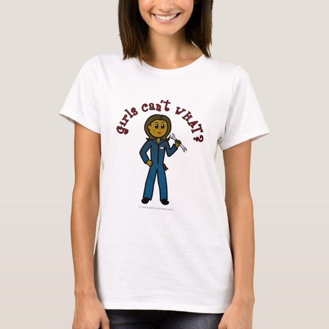 Camiseta Chica mecánico oscuro (Anverso)