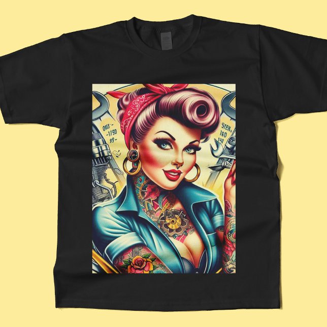 Camiseta Chica mecánico retro (Subido por el creador)