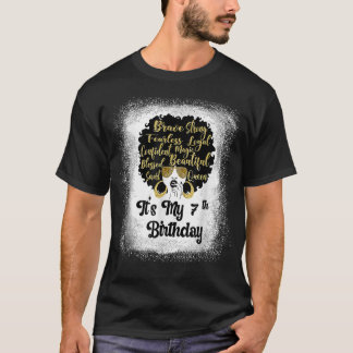 Camiseta chica Melanin, Leopardo De 7 Años, Es Mi Cumpleaño