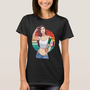 Camiseta Chica Mexicana Orgullo Latino Bandera De México Vi