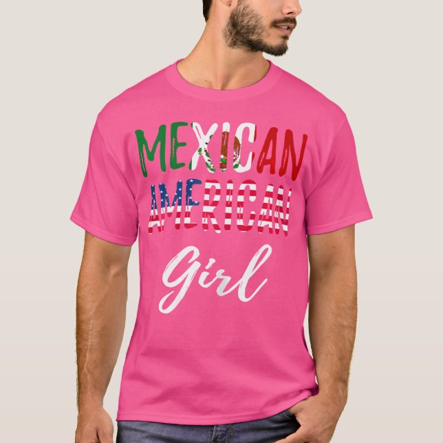 Camiseta Chica mexicano-estadounidense orgullo bandera mexi (Anverso)