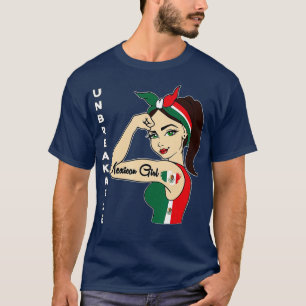 Camiseta Chica mexicano Inquebrantable Bandera de México fu