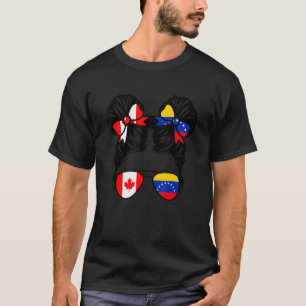 Camiseta Chica mitad canadiense mitad venezolana Canadá Niñ
