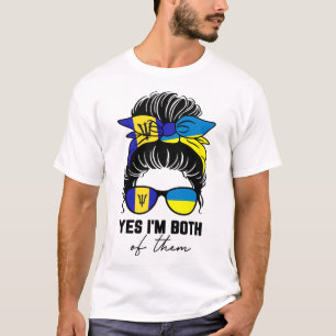 Camiseta Chica mitad rumana mitad ucraniana Rdos bandera de