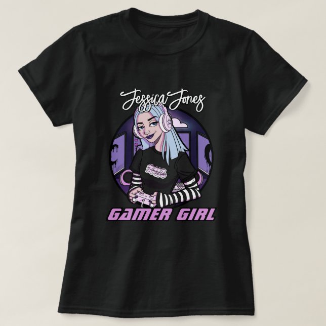 Camiseta Chica moderno de juego adolescente Personalizado e (Diseño del anverso)