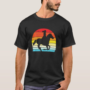 Camiseta Chica montando a caballo Silhouette Retro Chica ec