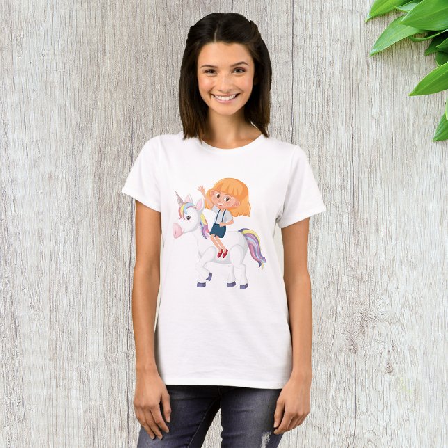 Camiseta Chica Montando Un Unicornio (Subido por el creador)