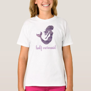 Camiseta Chica morado morado de media sirena