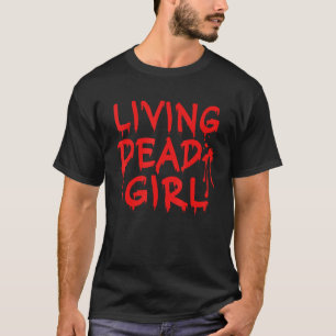 Camiseta Chica muerto vivo goteando sangre Halloween Zombie