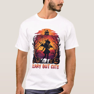 Camiseta Chica Murciélago de Halloween Asustadiza pero Lind