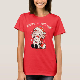 Camiseta Chica musical moderno con Navidades de perro