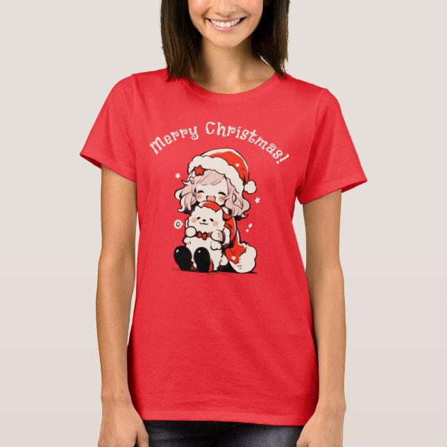 Camiseta Chica musical moderno con Navidades de perro (Anverso)