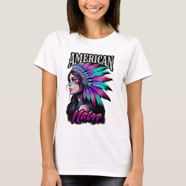 Camiseta chica nativa estadounidense (Anverso)