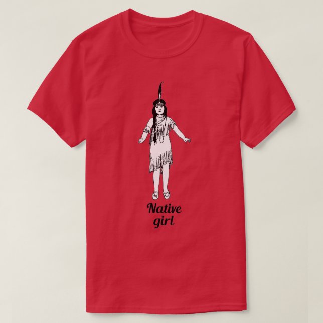 Camiseta Chica nativo americano 7 (Diseño del anverso)