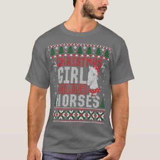 Camiseta Chica navidad ama a los caballos Fea Navidad Suéte
