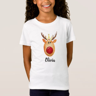 Camiseta Chica Navidades Cute Princesa Rudolph con nombre